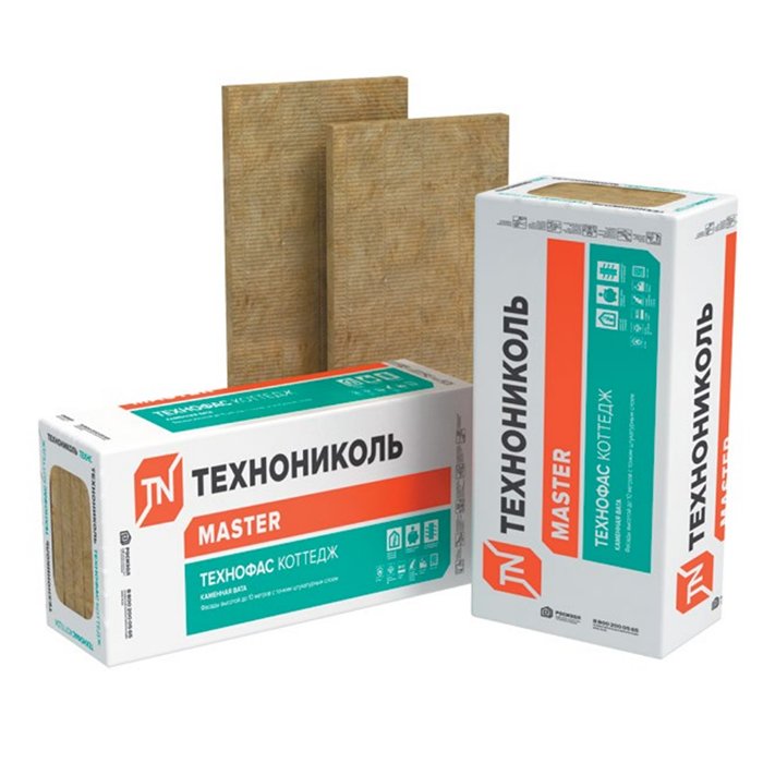 Плита минераловатная ТЕХНОФАС КОТТЕДЖ 1200х600х100 мм 3 шт 0,216м3 32уп пал ТЕХНОНИКОЛЬ